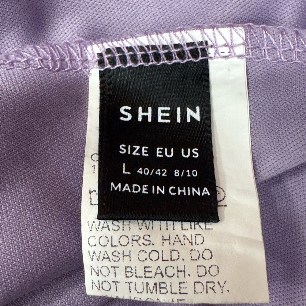 SHEIN Lilac Mesh Maxi Dress Classic Polka Dot Dobby with Ruffles - Picture 6 of 7